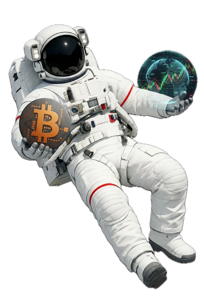 Astronaut representing disciplined navigation through uncertain markets